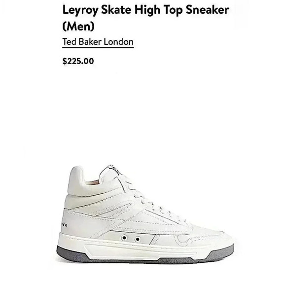 Ted Baker Leyroy White Leather Hi Top Sneakers Designer Trainers - Picture 1 of 15